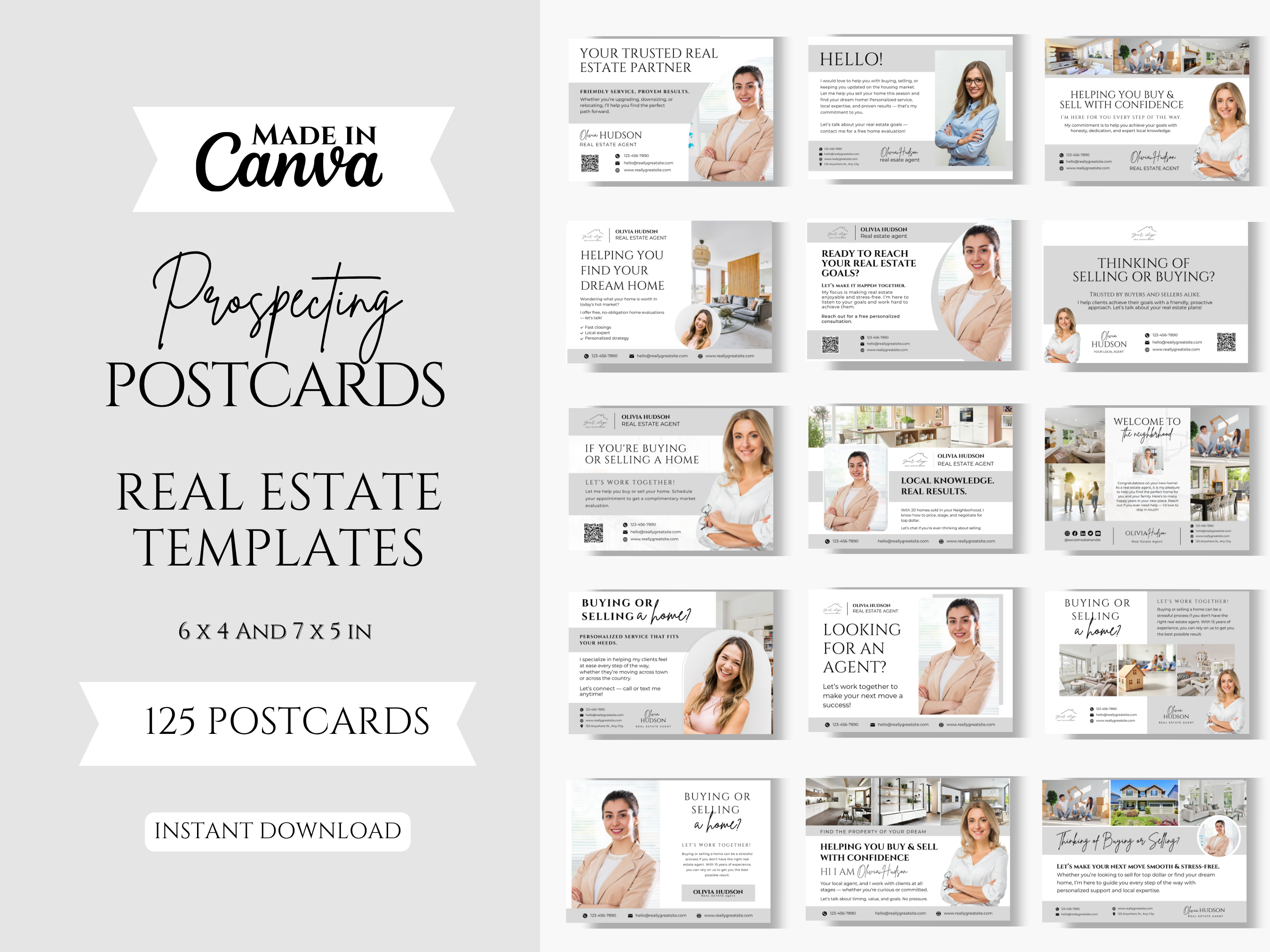 125 Real Estate Prospecting Postcards Bundle | Realtor Farming Canva Templates | Real Estate Agent Marketing Postcards | 6x4 & 7x5
