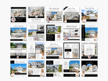 Open House Bundle, Realtor Canva Templates, Open House Flyers, Social Media Posts, Postcards, Door Hangers, Yard Signs, Checklists Black & White