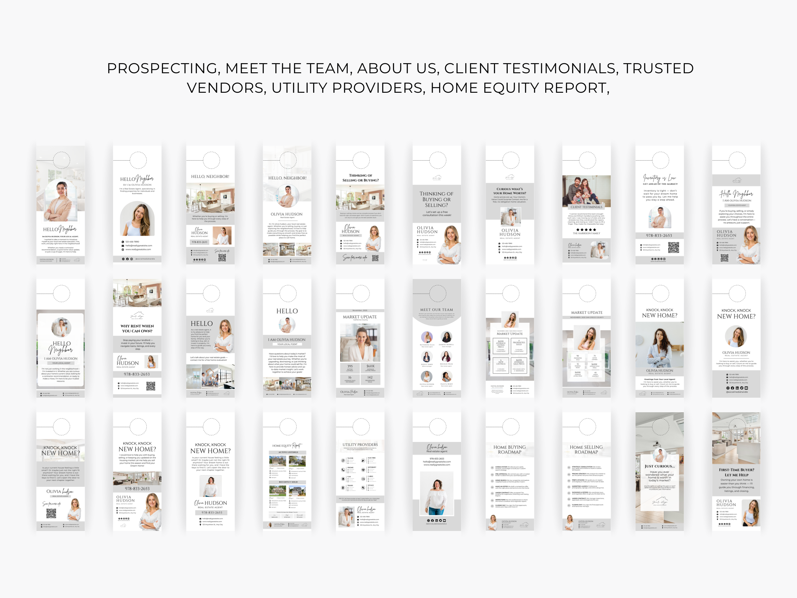 135+ Real Estate Door Hanger Bundle | Door Hanger Templates Bundle | Real Estate Farming | Realtor Door Hangers | Canva Template