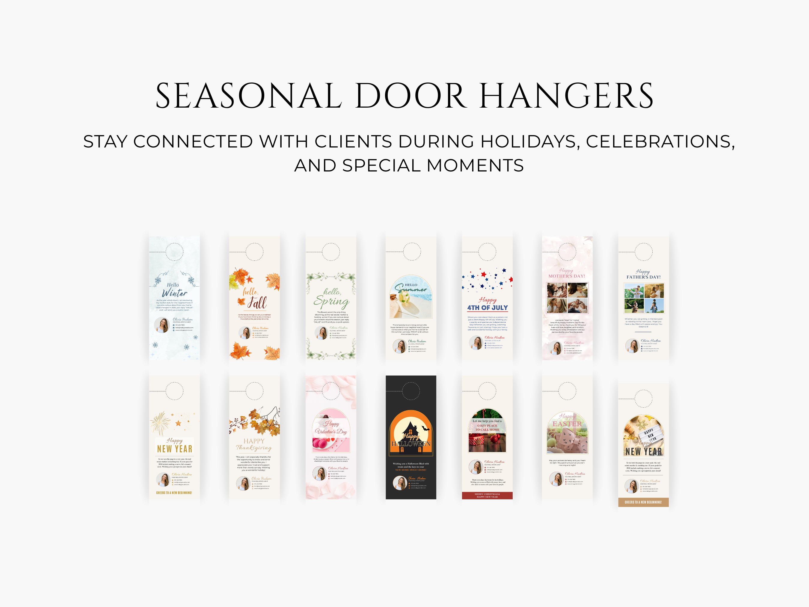 135+ Real Estate Door Hanger Bundle | Door Hanger Templates Bundle | Real Estate Farming | Realtor Door Hangers | Canva Template