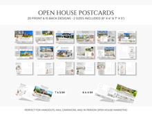 Open House Bundle, Realtor Canva Templates, Open House Flyers, Social Media Posts, Postcards, Door Hangers, Yard Signs, Checklists Gray & White