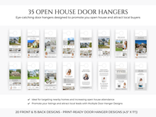 Open House Bundle, Realtor Canva Templates, Open House Flyers, Social Media Posts, Postcards, Door Hangers, Yard Signs, Checklists Gray & White