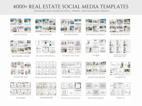 7,000+ Real Estate Templates Bundle | Realtor Canva Templates | Social Media Posts, Flyers, Postcards, Checklists, Open House Flyers
