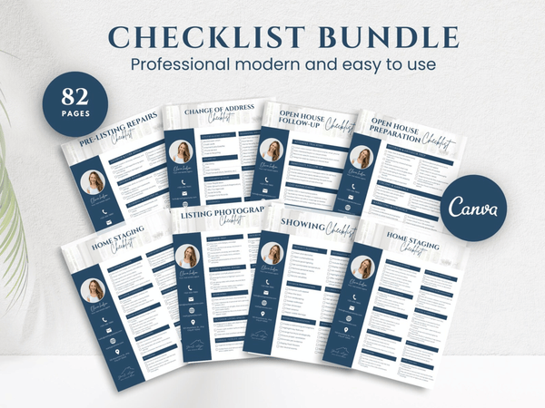 Real Estate Checklist Bundle Blue and White
