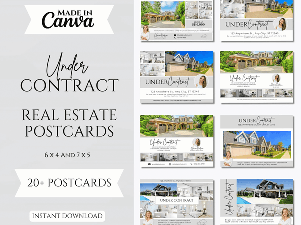 Under Contract Postcards - 20+ Realtor Farming Mailers