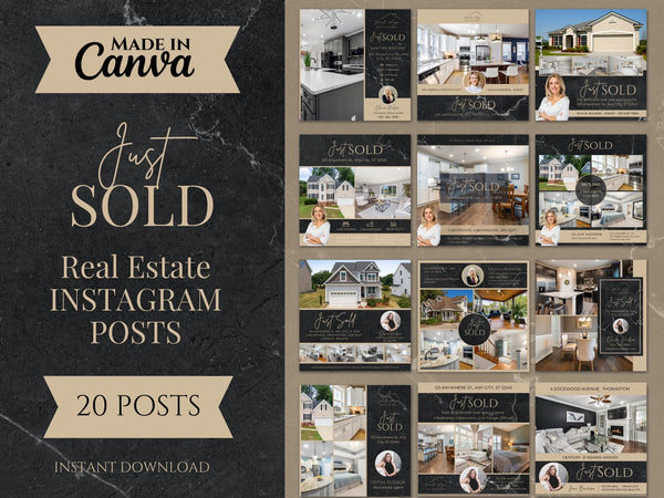 20 Marble Just Sold Instagram Posts Templates