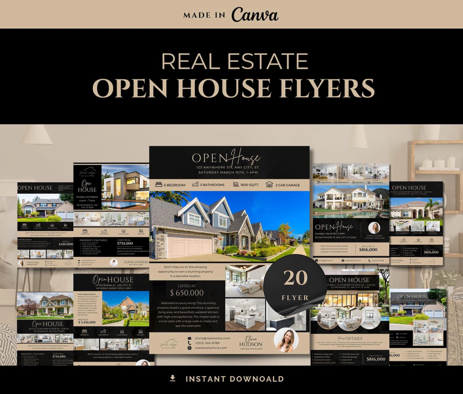 Luxury Real Estate Open House Flyer Templates