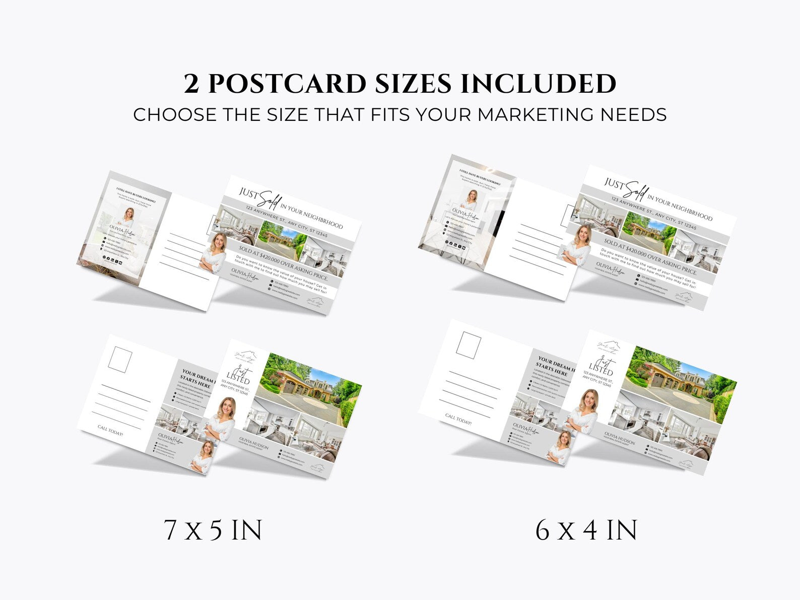 Realtor Postcard Templates Gray and White